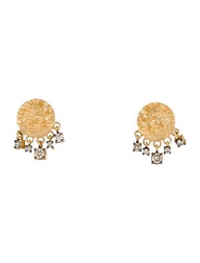 Pre-owned Suzanne Kalan 18k Diamond Drop Earrings In Multi