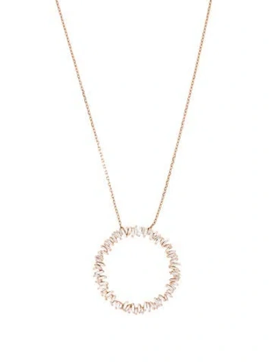 Pre-owned Suzanne Kalan 18k Diamond Fireworks Circle Pendant Necklace, 30" In Multi