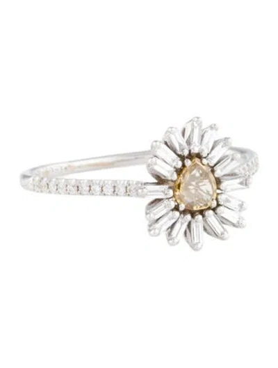 Pre-owned Suzanne Kalan 18k Diamond Fireworks Cocktail Ring In Multi