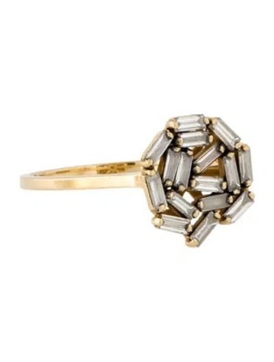 Pre-owned Suzanne Kalan 18k Diamond Fireworks Cocktail Ring In Multi