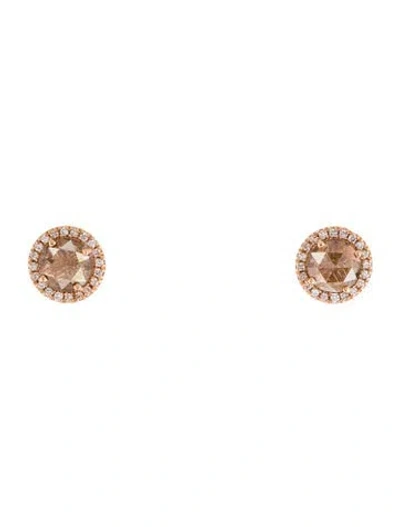 Pre-owned Suzanne Kalan 18k Diamond Halo Stud Earrings In Multi