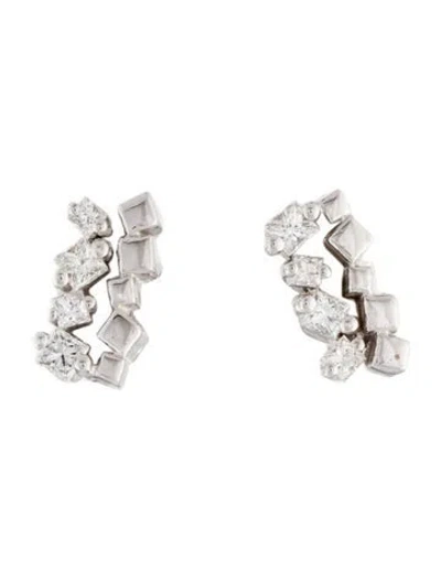 Pre-owned Suzanne Kalan 18k Diamond Stud Earrings In Multi