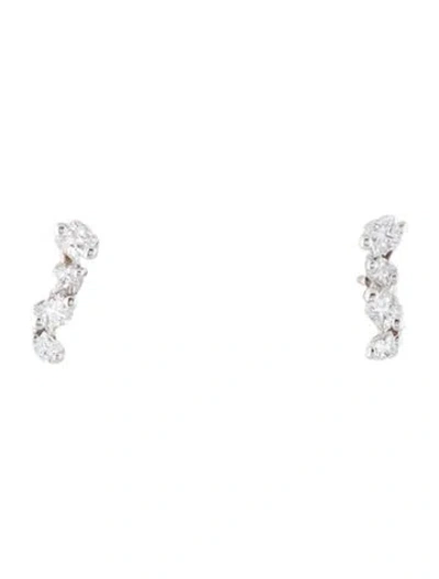 Pre-owned Suzanne Kalan 18k Diamond Stud Earrings In Multi