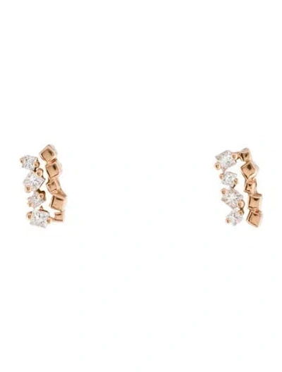 Pre-owned Suzanne Kalan 18k Diamond Stud Earrings In Multi