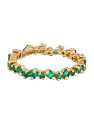 Pre-owned Suzanne Kalan 18k Emerald La Fantaisie Cosmic Eternity Band In Multicolor