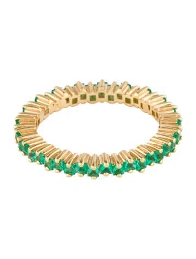 Pre-owned Suzanne Kalan 18k Emerald Mini Eternity Band In Multi