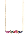 SUZANNE KALAN 18K ROSE GOLD FRENZY SAPPHIRE BAR NECKLACE