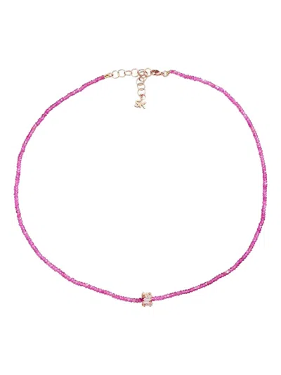 Suzanne Kalan 18k Rose Gold Infinite Pink Spinel Diamond Necklace