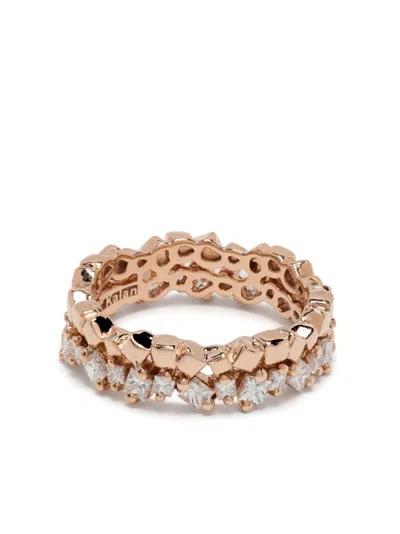 Suzanne Kalan 18k Rose Gold Princess Diamond Ring