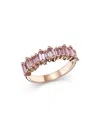 Suzanne Kalan 18k Rose Gold Pink Sapphire Baguette Band In Rose Gold