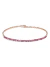 Suzanne Kalan 18k Rose Gold Pink Sapphire Choker In Brown