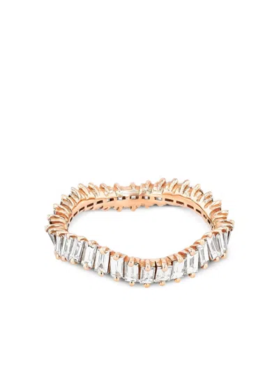 Suzanne Kalan 18k Rose Gold Wave Diamond Ring