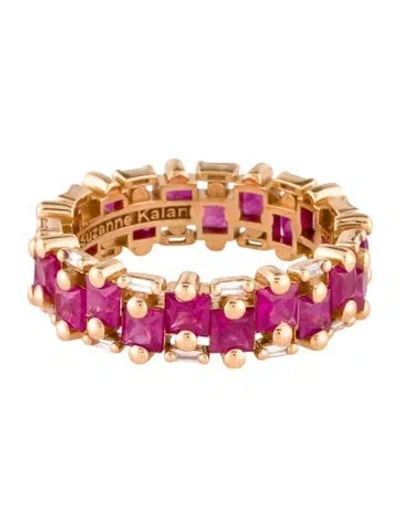 Pre-owned Suzanne Kalan 18k Ruby & Diamond Eternity Band In Multi