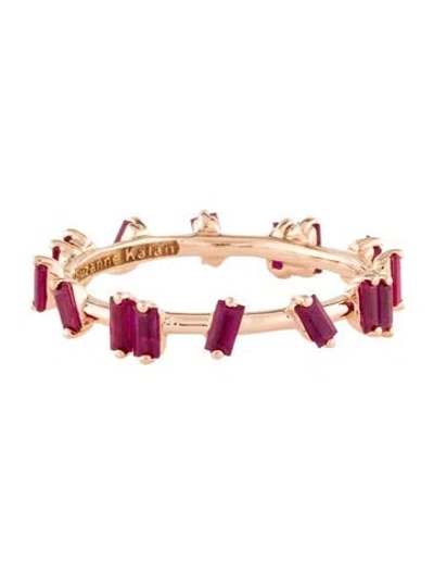 Pre-owned Suzanne Kalan 18k Ruby Barbwire Ring In Multi