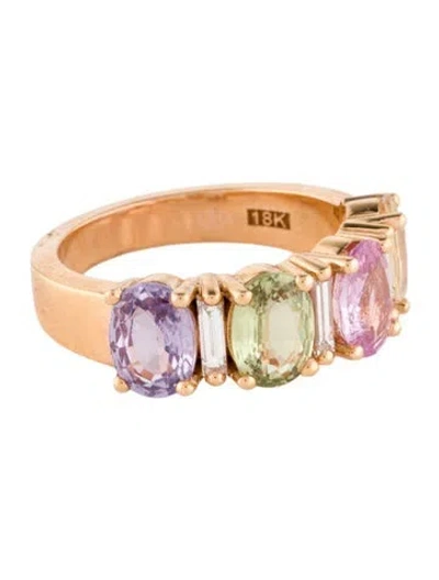 Pre-owned Suzanne Kalan 18k Sapphire & Diamond Band In Multi