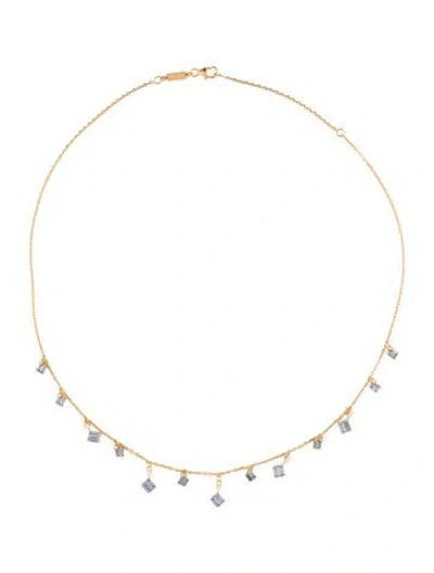 Pre-owned Suzanne Kalan 18k Sapphire & Diamond Cascade Necklace, 18" In Multi