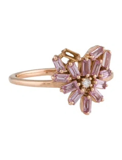 Pre-owned Suzanne Kalan 18k Sapphire & Diamond Fireworks Cocktail Ring In Multi