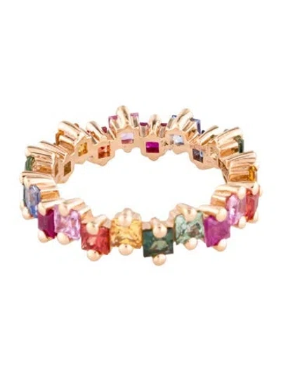 Pre-owned Suzanne Kalan 18k Sapphire & Ruby Eternity Band In Multi