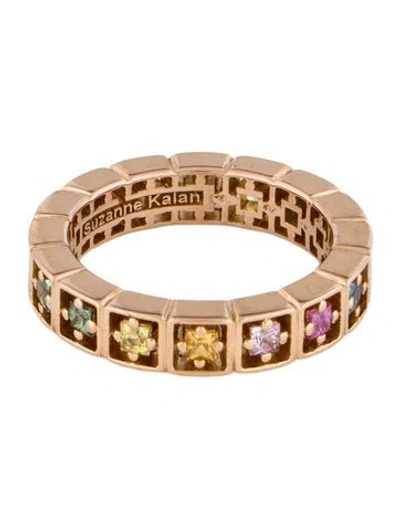 Pre-owned Suzanne Kalan 18k Sapphire Eternity Band Ring In Multi