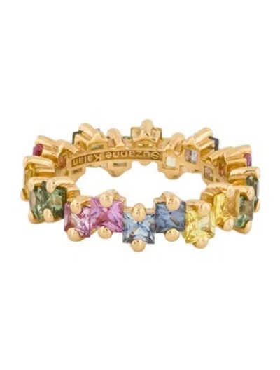 Pre-owned Suzanne Kalan 18k Sapphire Milli Pastel Eternity Band In Multicolor