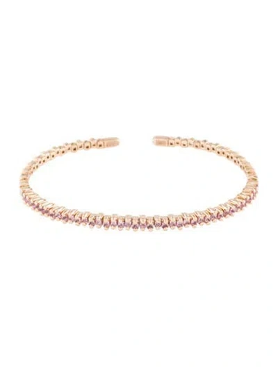 Pre-owned Suzanne Kalan 18k Sapphire Mini Cuff Bracelet, 6" In Multi