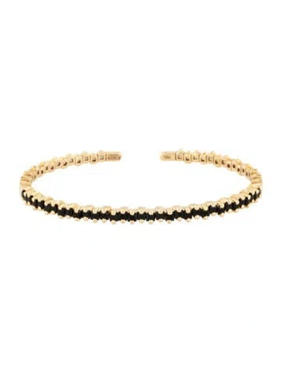 Pre-owned Suzanne Kalan 18k Sapphire Mini Cuff Bracelet, 6.5" In Multicolor