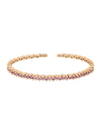 Pre-owned Suzanne Kalan 18k Sapphire Mini Cuff Bracelet, 6.5" In Multicolor