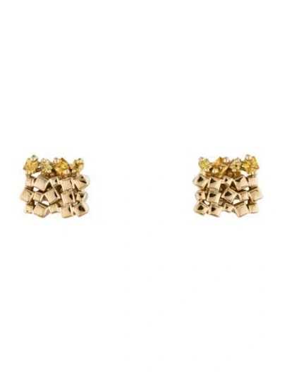 Pre-owned Suzanne Kalan 18k Sapphire 'one Of A Kind' Stud Earrings In Multi