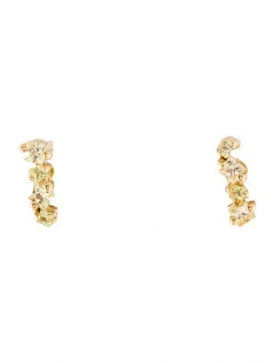 Pre-owned Suzanne Kalan 18k Sapphire Stud Earrings In Multi