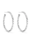 Suzanne Kalan 18k White Gold Classic Diamond Hoop Earrings In Silver