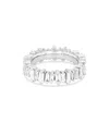 Suzanne Kalan 18k White Gold Fireworks Diamond Baguette Eternity Band In White