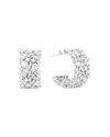 Suzanne Kalan 18k White Gold Fireworks Diamond Round Cut & Baguette Scattered Cluster Small Hoop Earrings In White Gold