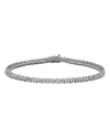 Suzanne Kalan 18k White Gold Princess Diamond Tennis Bracelet In White