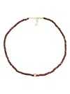Suzanne Kalan 18k Yellow Gold Beaded Diamond Necklace In Brown