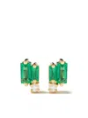 Suzanne Kalan 18k Yellow Gold Bold Burst Emerald And Diamond Earrings In Gold