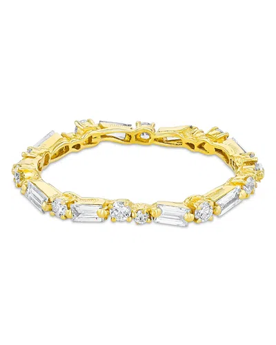 Suzanne Kalan 18k Yellow Gold Classic Diamond Baguette & Round Eternity Band