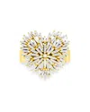 Suzanne Kalan 18k Yellow Gold Diamond Baguette Heart Cluster Ring In Gold