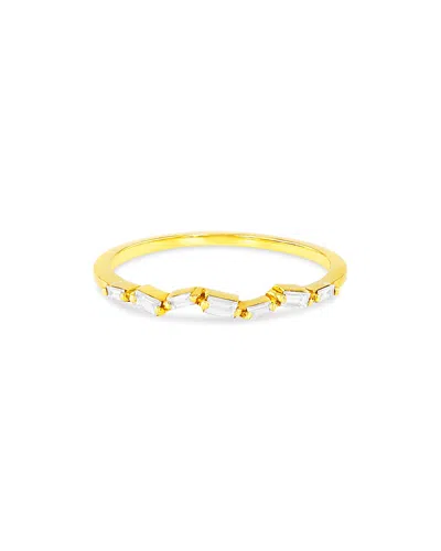 Suzanne Kalan 18k Yellow Gold Diamond Baguette Skinny Band