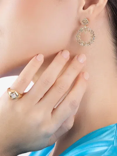 Suzanne Kalan 18k Yellow Gold Diamond Signet Ring