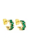Suzanne Kalan 18k Yellow Gold Emerald And Diamond Hoop Earrings In Gold