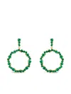 Suzanne Kalan 18k Yellow Gold Emerald Hollow Drop Earrings In Green