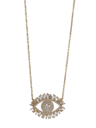 Suzanne Kalan 18k Yellow Gold Evil Eye Midi Diamond Necklace