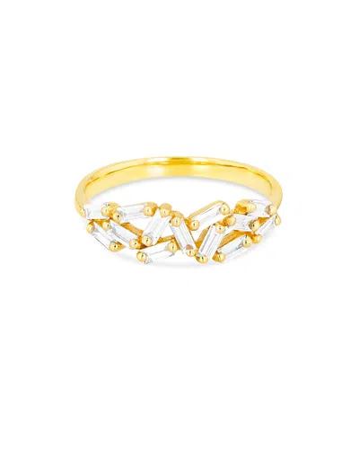 Suzanne Kalan 18k Yellow Gold Fireworks Diamond Baguette Cluster Ring