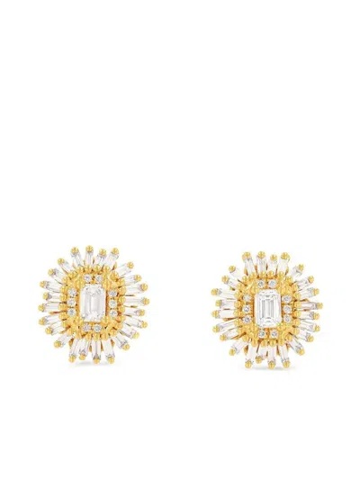 Suzanne Kalan 18k Yellow Gold Flower Diamond Earrings