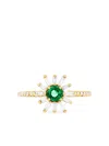 Suzanne Kalan 18k Yellow Gold Flower Spark Emerald And Diamond Ring In Gold