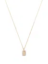 Suzanne Kalan 18k Yellow Gold Medium Dog Tag Diamond Necklace In Gold