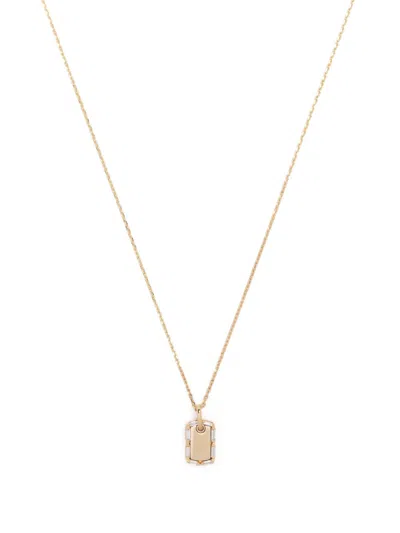 Suzanne Kalan 18k Yellow Gold Medium Dog Tag Diamond Necklace