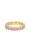 Suzanne Kalan 18k Yellow Gold Princess Pink Sapphire Eternity Band In Pink