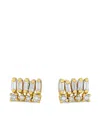 Suzanne Kalan 18k Yellow Gold Short Stacked Mixed Diamond Stud Earrings In Metallic