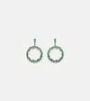 Suzanne Kalan 18k Yellow Gold Emerald Hollow Drop Earrings In Green